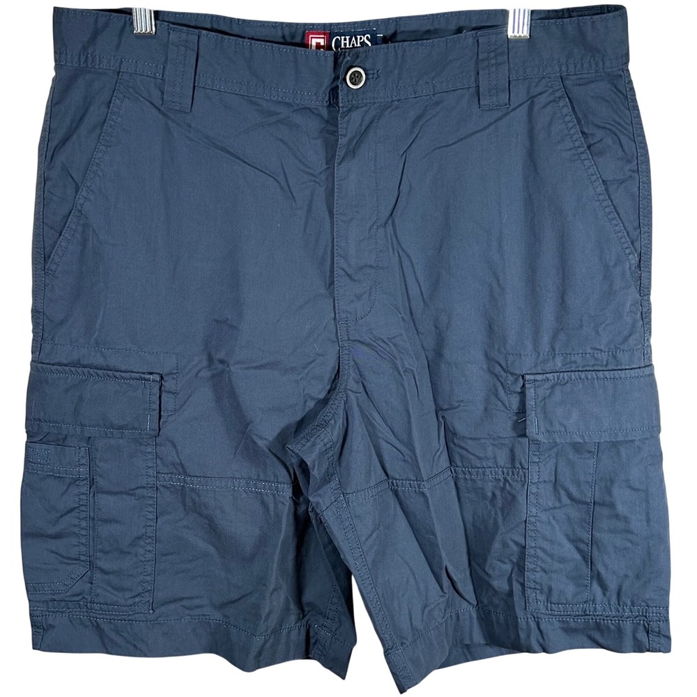 Chaps Mens Navy Blue Cargo Shorts Size 36 Cotton Nylon Utility Hiking Outdoors